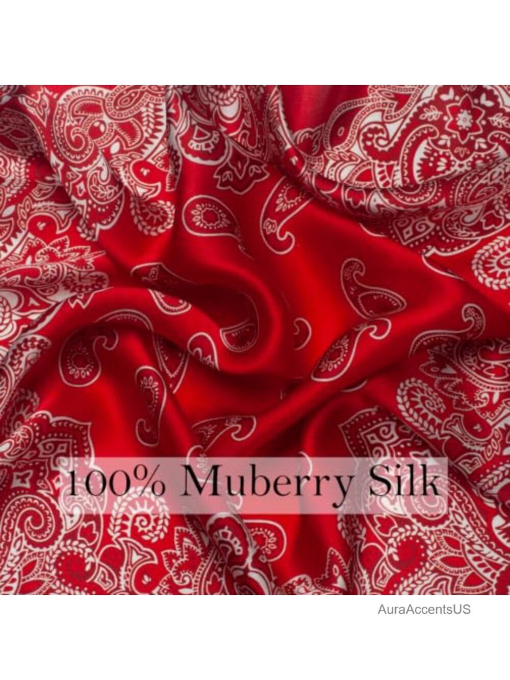 100% Mulberry Silk Lightweight Fashion Scarf 21x21 Neckerchief - Picture 3 of 6